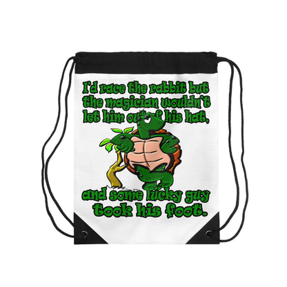 turtle race - Drawstring Bag (white)