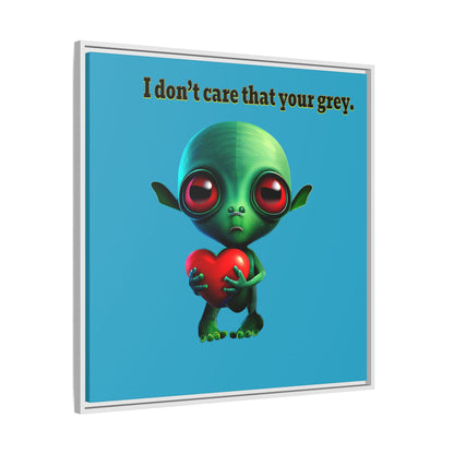 I don't care that your grey - framed canvas art (turquoise)