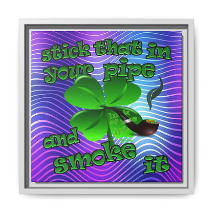 stick that in your pipe and smoke it - framed canvas art (purple wave)