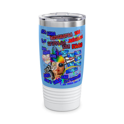 drop the beat - Ringneck Tumbler, 20oz (light blue)