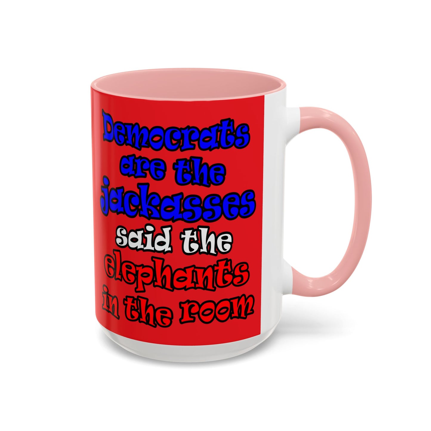 donkeys and elephants - Accent Mug (red)