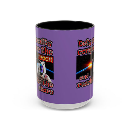 defy conquer reach - Accent Mug (light purple)