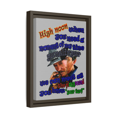 high noon - framed canvas art (light grey)