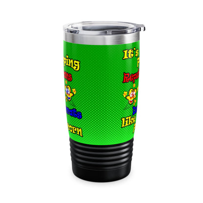 popping like popcorn - Ringneck Tumbler, 20oz (logo green)