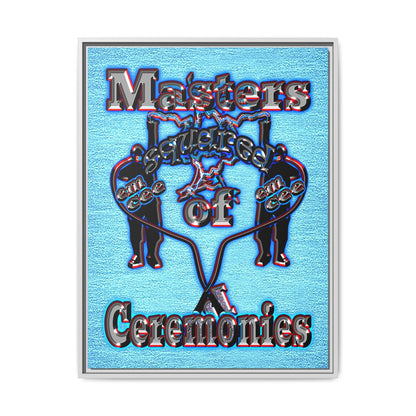 em cee squared - framed canvas art (faded blue)