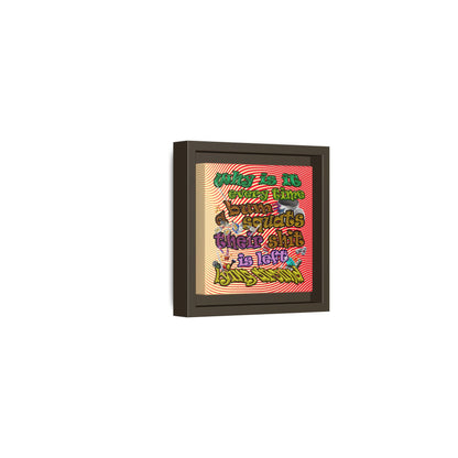 the bum's shit - framed canvas art (yellow-orange wave)