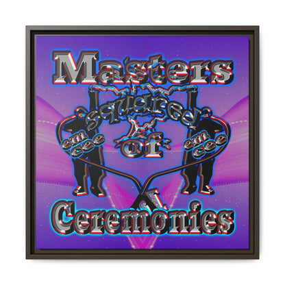 em cee squared - framed canvas art (purple-pink wave)