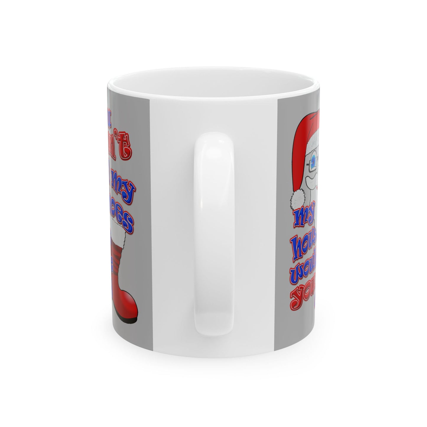 santa's shoes - White Mug (light grey)