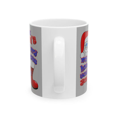 santa's shoes - White Mug (light grey)