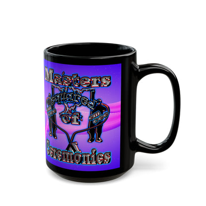 em cee squared - Black Mug (purple-pink wave)