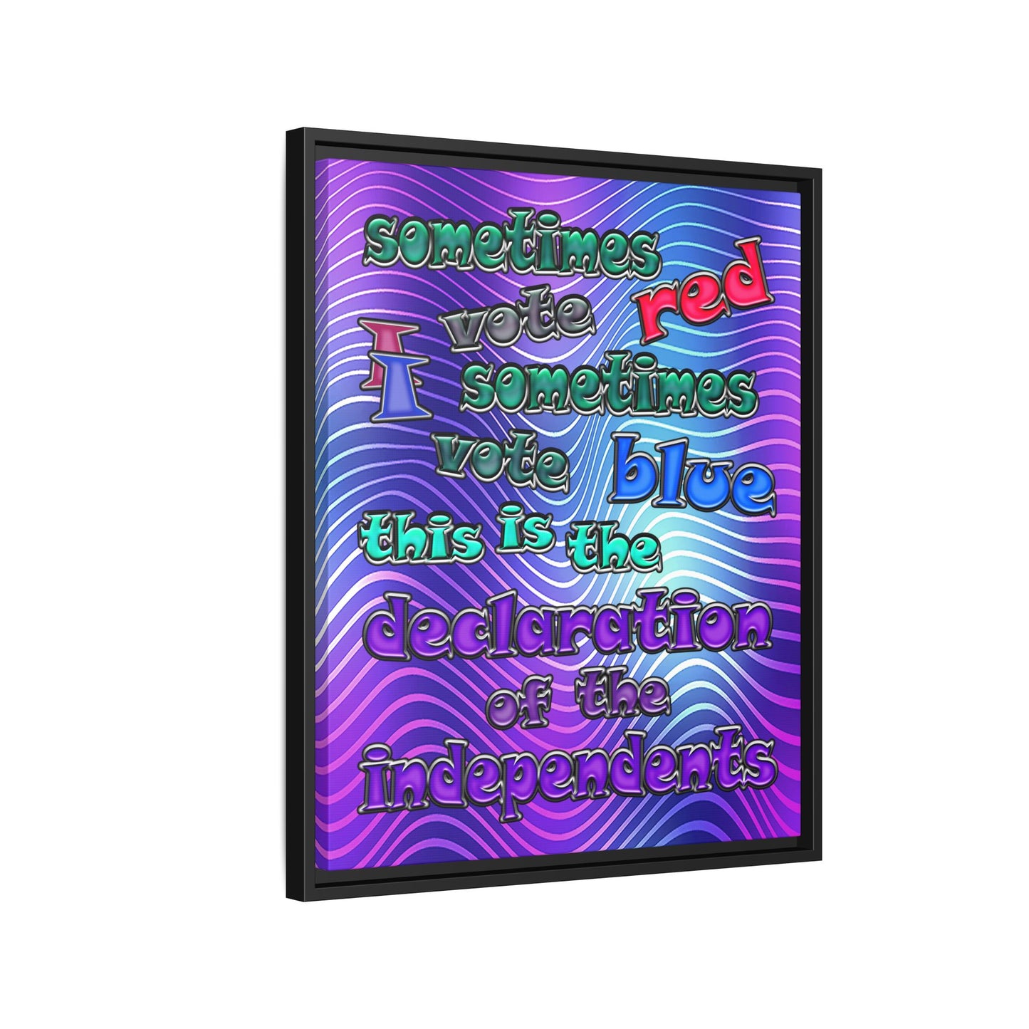 declaration of the independents - framed canvas art (purple wave)