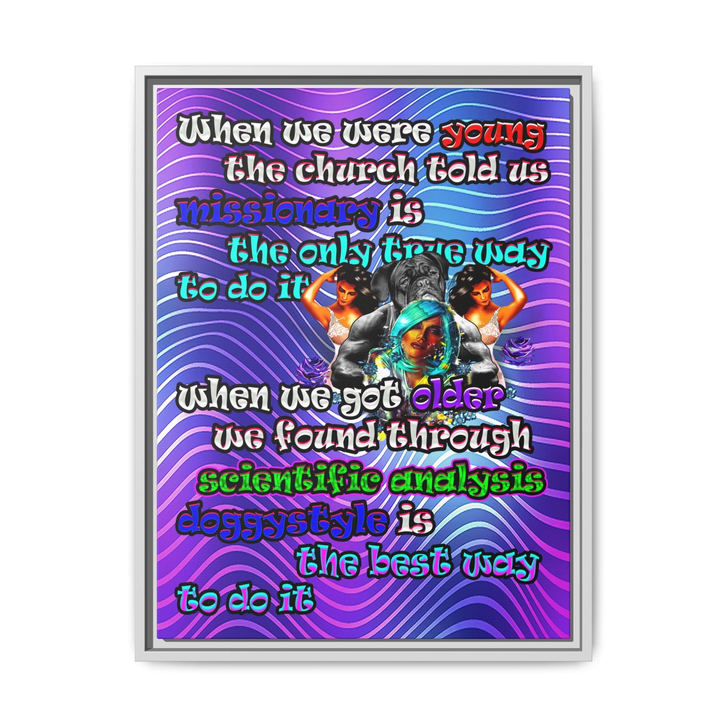 doggystyle - framed canvas art (purple wave)