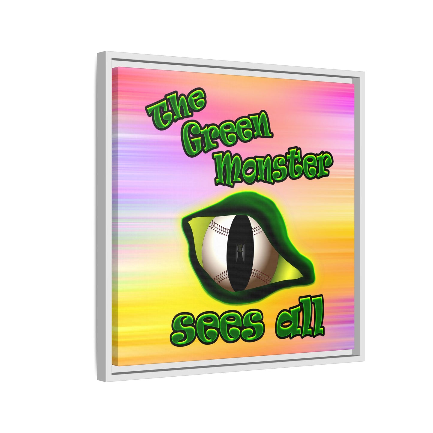 green monster - framed canvas art (color blur)