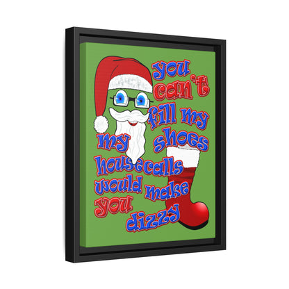 santa's shoes - framed canvas art (green)