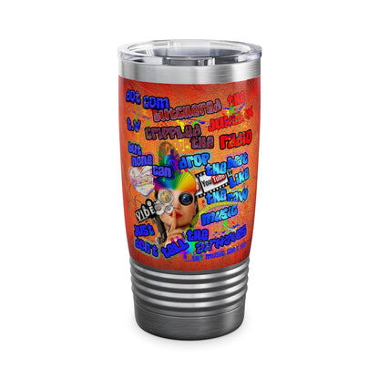 drop the beat - Ringneck Tumbler, 20oz  (burnt orange)