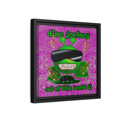 disc jockey - framed canvas art (pink swirl)