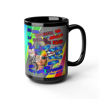 drop the beat - Black Mug (rainbow split)
