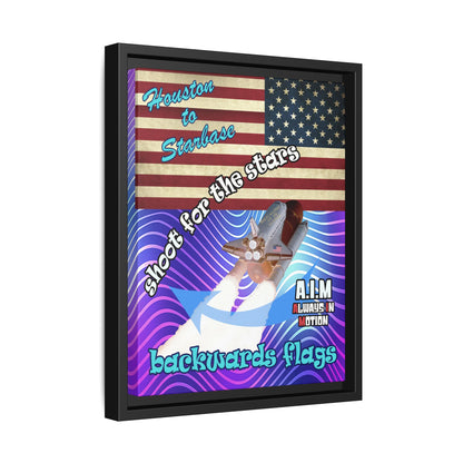 shoot for the stars - framed canvas art (purple wave)
