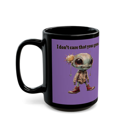 I don't care that your grey - Black Mug (light purple)