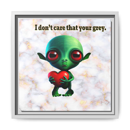 I don't care that your grey - framed canvas art (white marble)