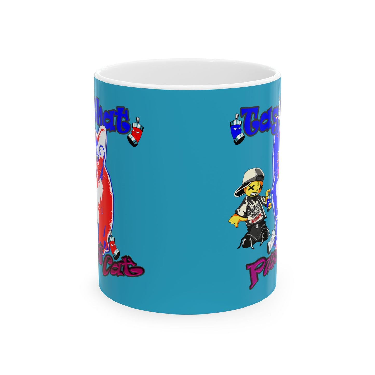 tag that - White Mug (turquoise)