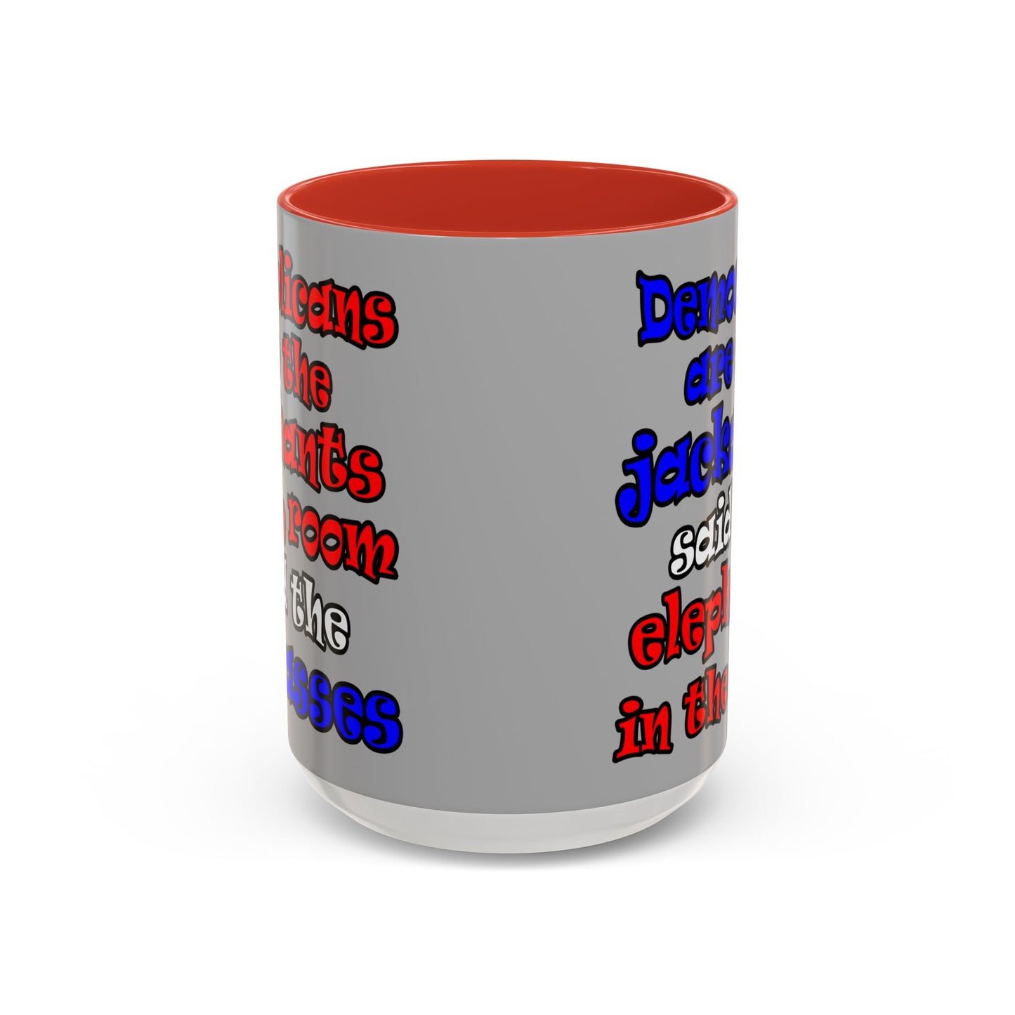 donkeys and elephants - Accent Mug (light grey)