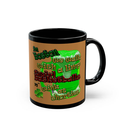 celtics logo - Black Mug (light brown)