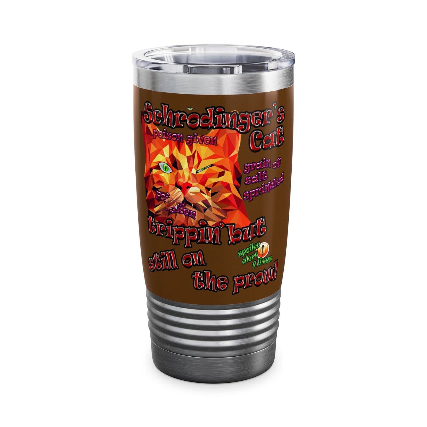 schrodinger's cat - Ringneck Tumbler, 20oz (brown)
