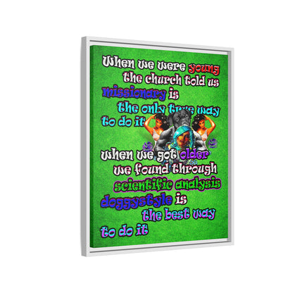 doggystyle - framed canvas art (green turf)