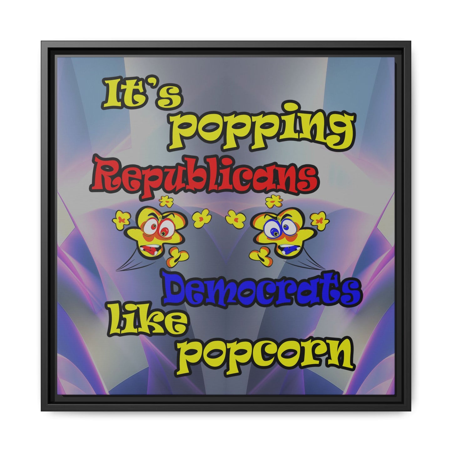 popping like popcorn - framed canvas art (grey-pink wave)
