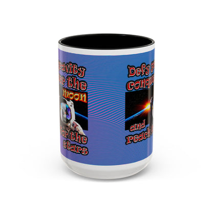 defy conquer reach - Accent Mug (light blue-purple wave)