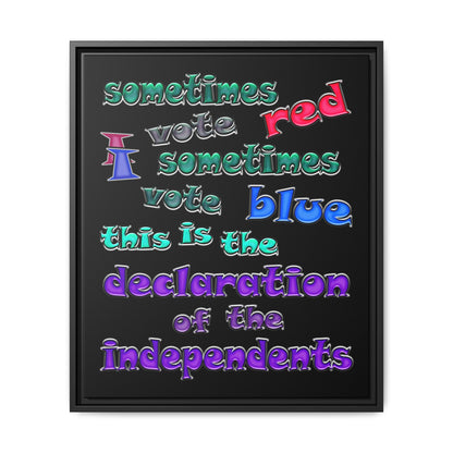 declaration of the independents - framed canvas art (black)