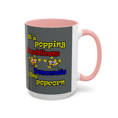 popping like popcorn - Accent Mug (dark grey)