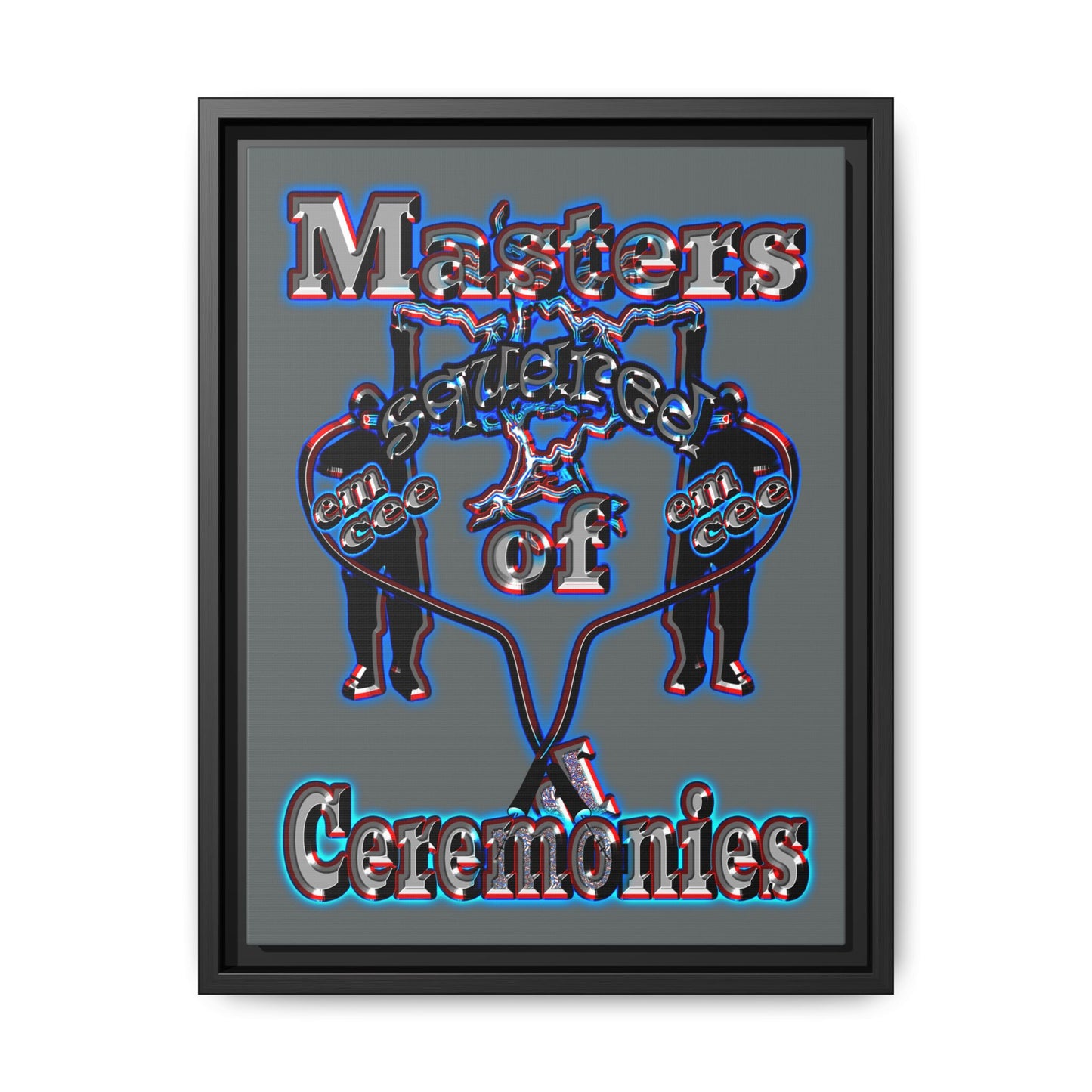 em cee squared - framed canvas art (dark grey)
