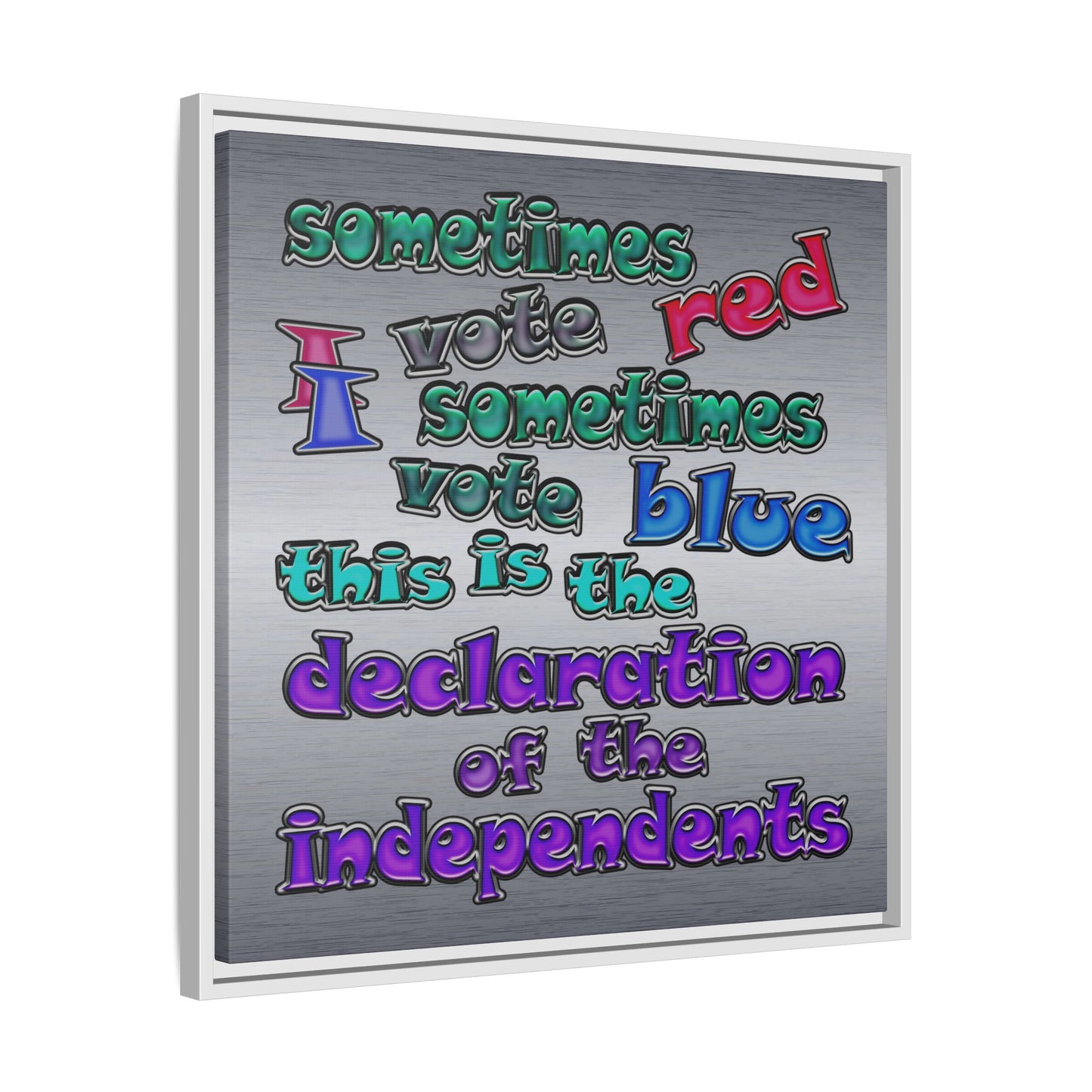 declaration of the independents - framed canvas art (brushed nickel)