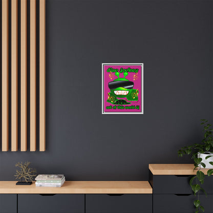 disc jockey - framed canvas art (pink)