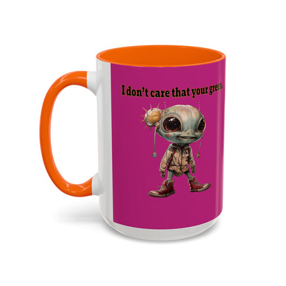 I don't care that your grey - Accent Mug (pink)