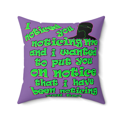 noticed you noticing - Faux Suede Square Pillow - (light purple)