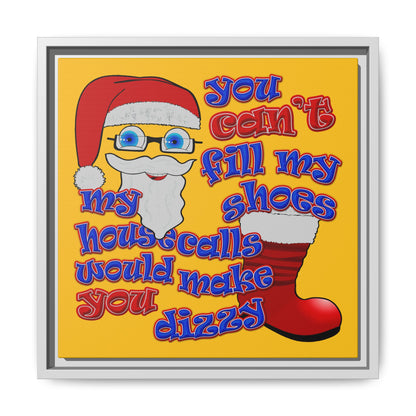 santa's shoes - framed canvas art (yellow)