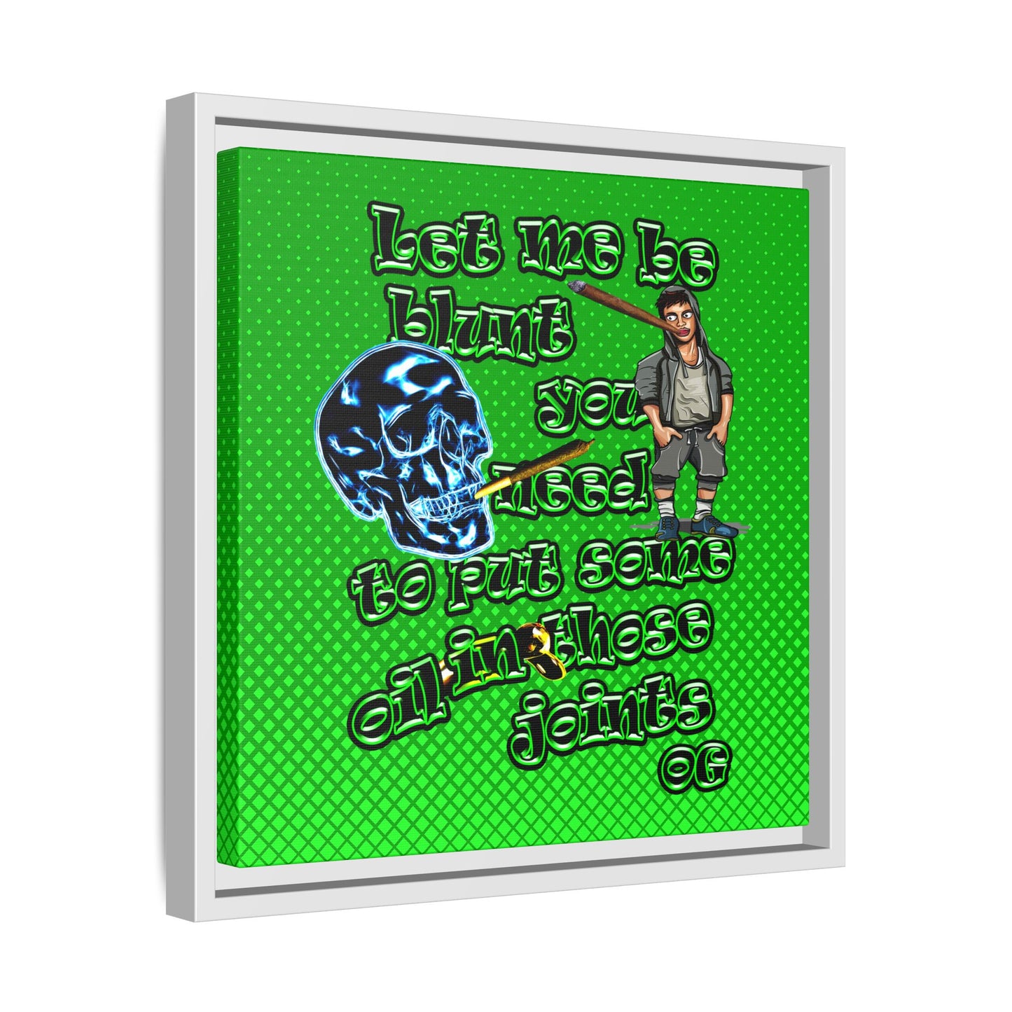 og - framed canvas art (logo green)