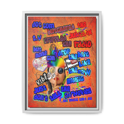 drop the beat - framed canvas art (burnt orange)