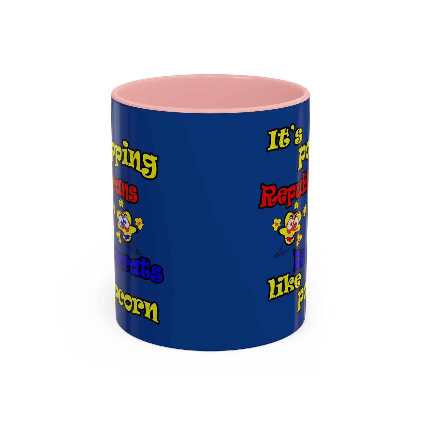 popping like popcorn - Accent Mug (dark blue)