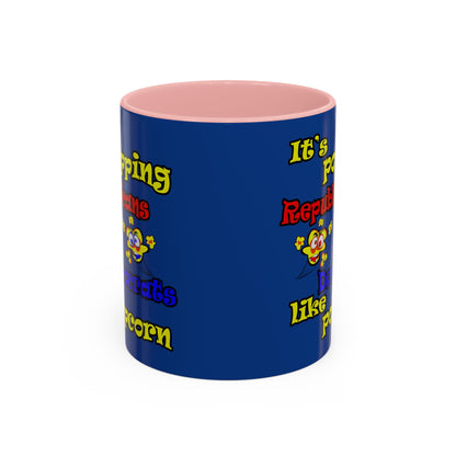 popping like popcorn - Accent Mug (dark blue)