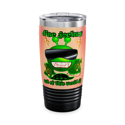 disc jockey - Ringneck Tumbler, 20oz (yellow-orange wave)