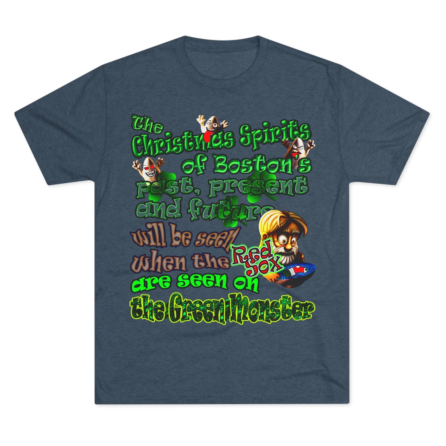 christmas spirits of boston - Unisex Tri-Blend Crew Tee