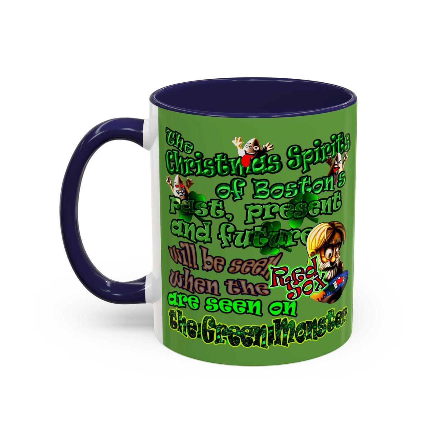 christmas spirits of boston - Accent Mug (green)