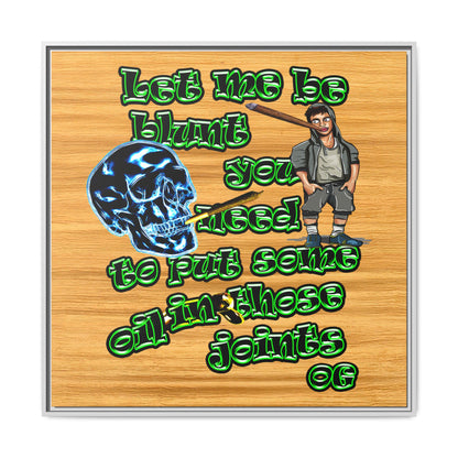 og - framed canvas art (butterscotch wood finish)