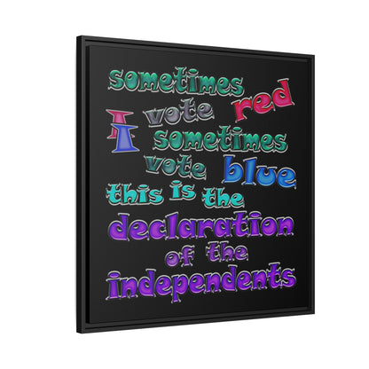 declaration of the independents - framed canvas art (black)