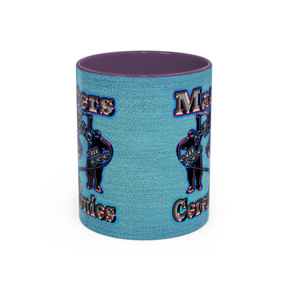 em cee squared - Accent Mug (faded dark blue)
