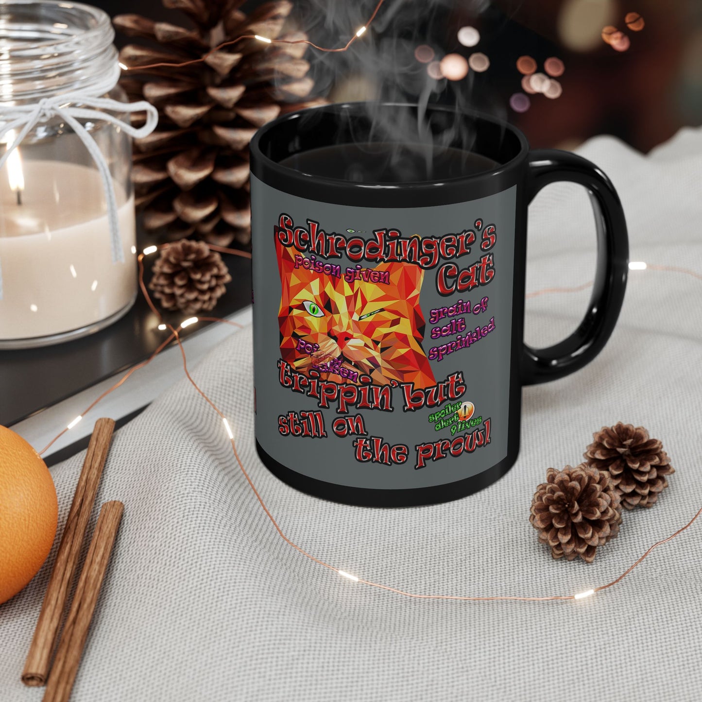 schrodinger's cat - Black Mug (dark grey)